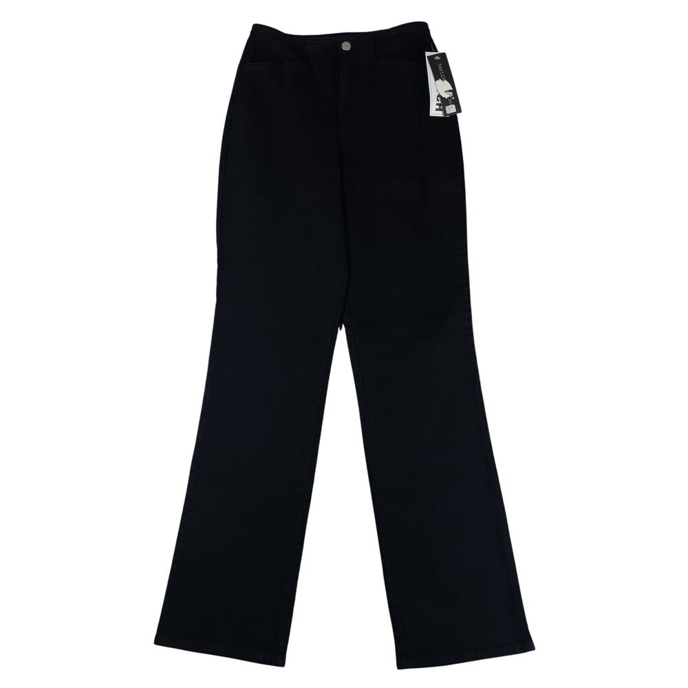 Taylor Brooke Canada Stretch Denim Pants Women 2 26X33 Black Pleated Back Casual